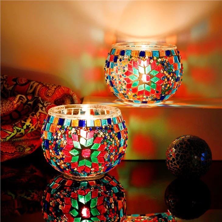 Glass Mosaic Candle Holder